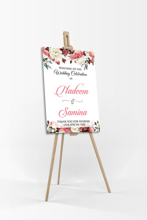 Load image into Gallery viewer, Light Floral  – A1 Mounted Welcome Poster
