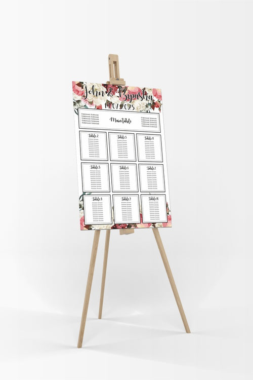 Load image into Gallery viewer, Light Floral  – A1 Table Plan
