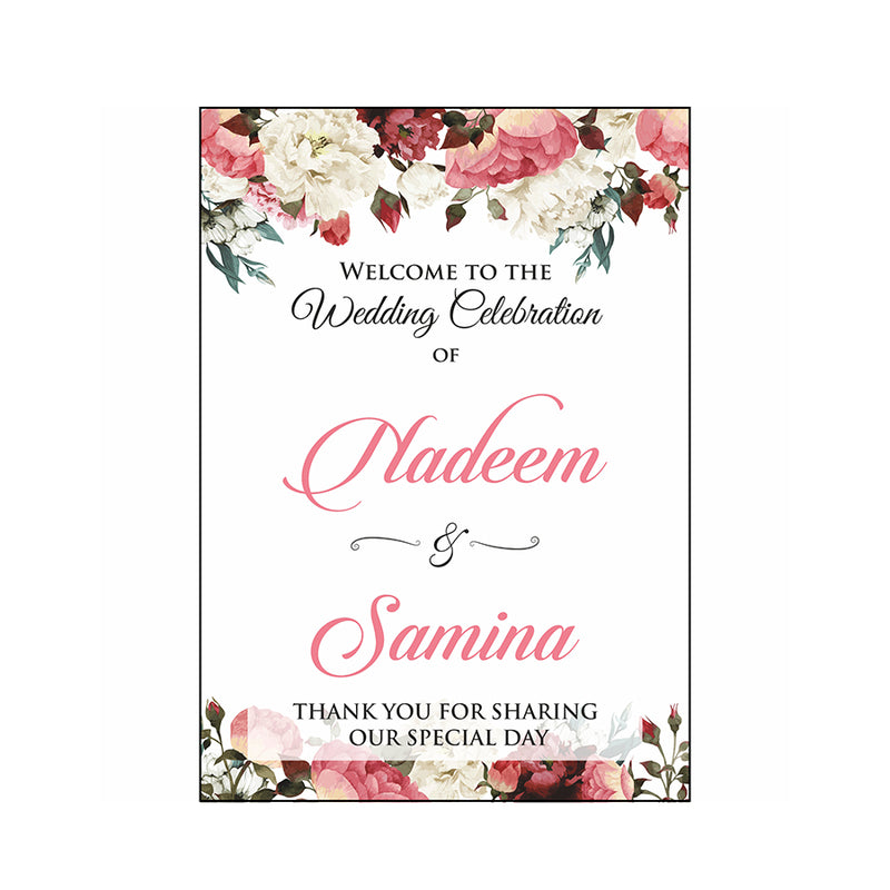 Light Floral  – A1 Mounted Welcome Poster