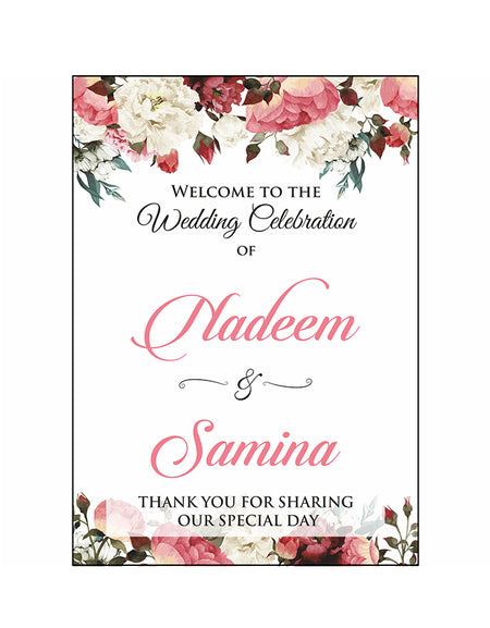 Light Floral  – A1 Mounted Welcome Poster