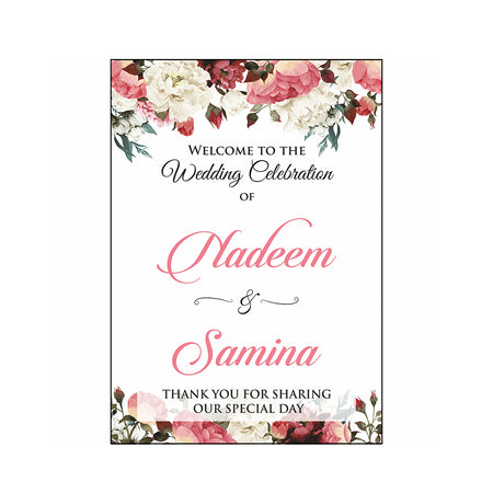 Light Floral  – A1 Mounted Welcome Poster