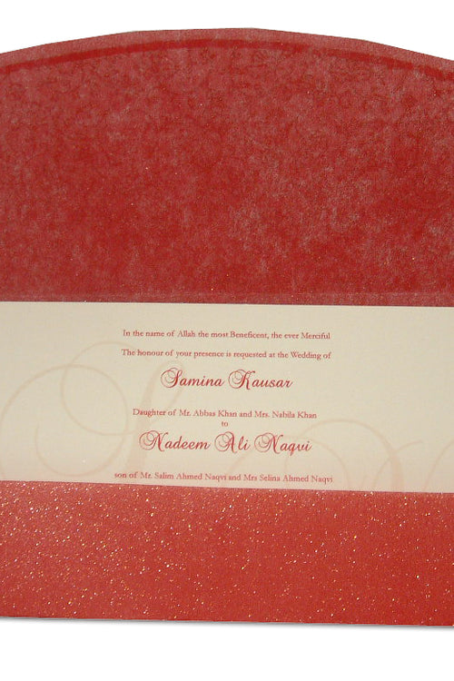 Load image into Gallery viewer, WD 8016 crimson filigree gold party fabric invitation
