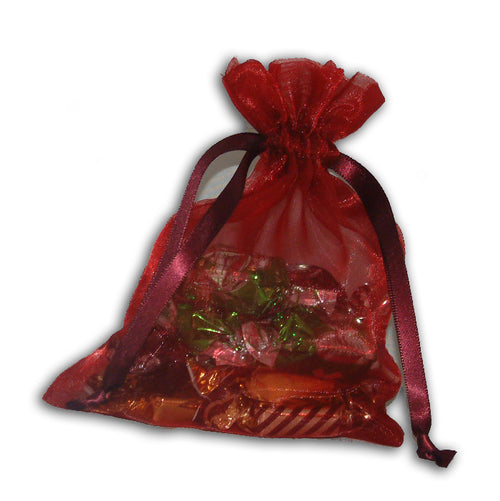 Load image into Gallery viewer, Maroon Sheer party favor Bag
