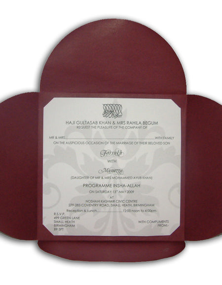 Blossom Maroon bloom invitations