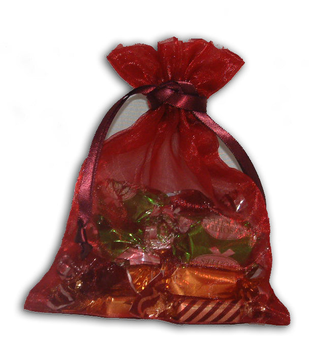 Maroon Sheer party favor Bag