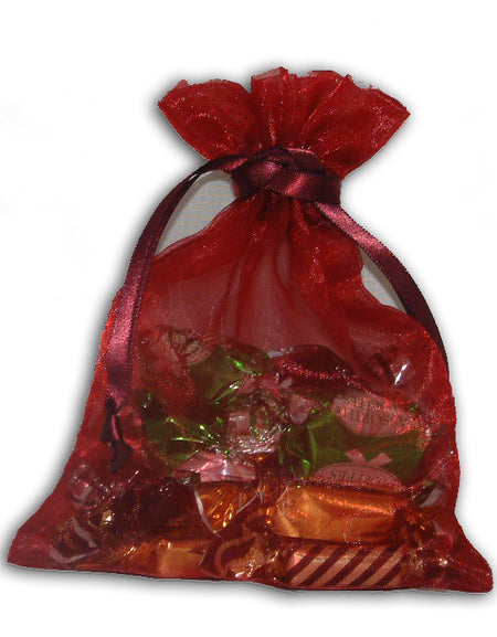 Maroon Sheer party favor Bag