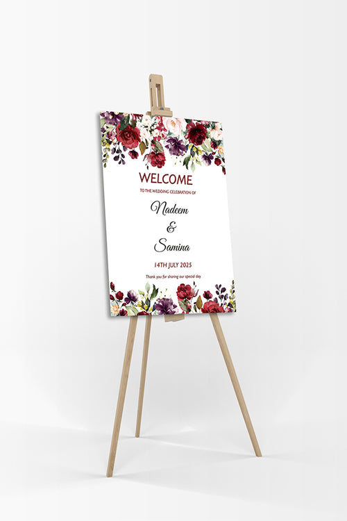 Load image into Gallery viewer, Maroon Rose – A1 Mounted Welcome Poster
