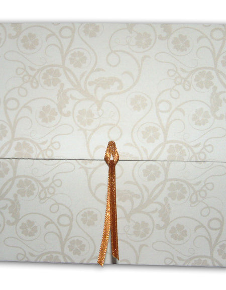 ABC 417 Floral filigree pattern ribbon invitation