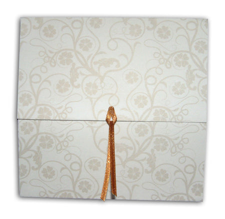 ABC 417 Floral filigree pattern ribbon invitation