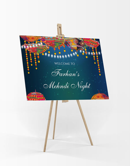 Mehndi Night 106 – A1 Mounted Welcome Poster