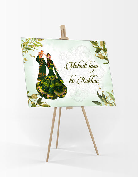 Mehndi Party 101 – A1 Mounted Welcome Poster