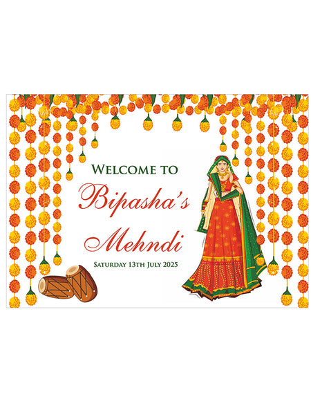Mehndi Party 304 – A1 Mounted Welcome Poster