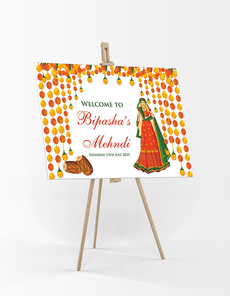 Mehndi Party 304 – A1 Mounted Welcome Poster