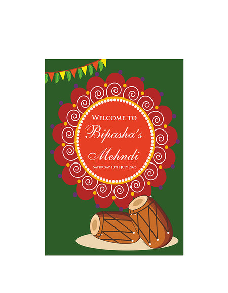 Mehndi Party 305 – A1 Mounted Welcome Poster