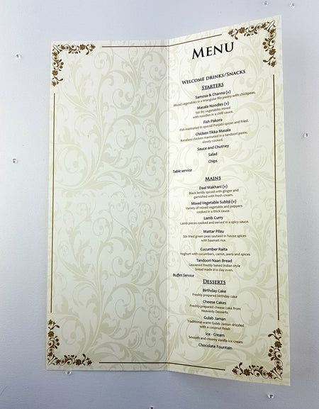 Beige Botanical Menu 101