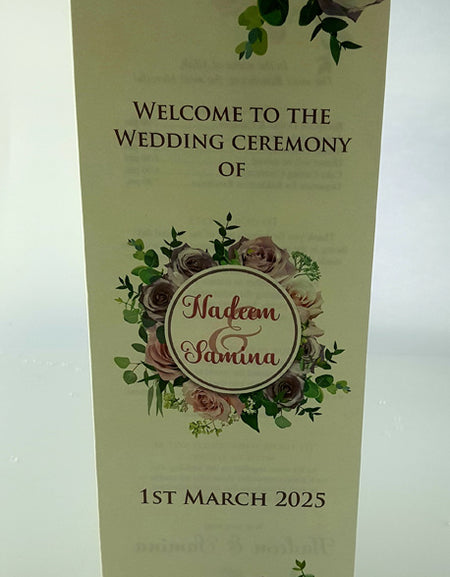 Burgundy Rose Wreath Menu 102