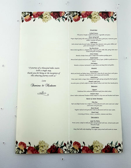 Peach Rose Menu 877