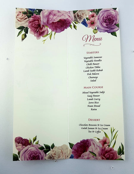 Blush Rose Wreath Menu 969