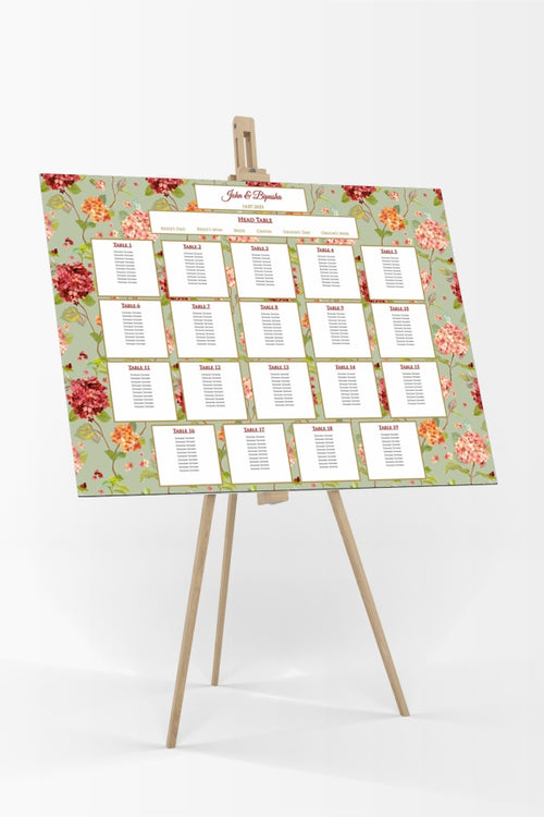 Load image into Gallery viewer, Mint Floral – A1 Table Plan
