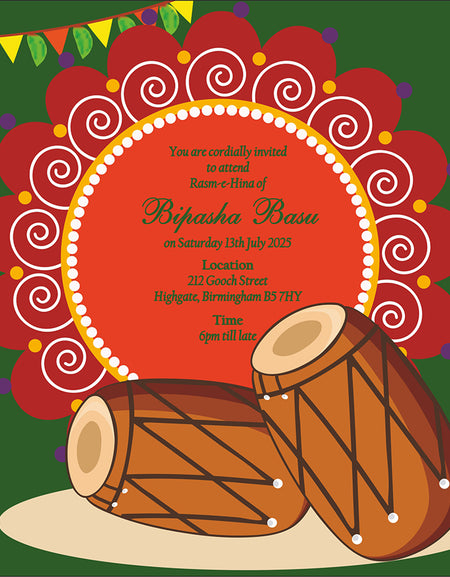 MND 305 Mehndi Invitation