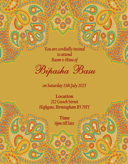 MND 306 Mehndi Invitation