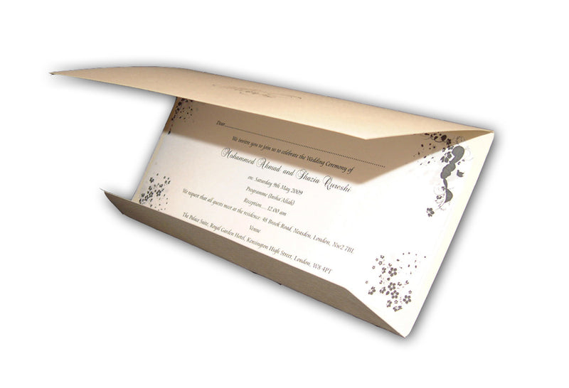 ABC 330 WI Cream with Foiled Wedding written at front of the card