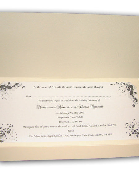 ABC 330 WI Cream with Foiled Wedding written at front of the card