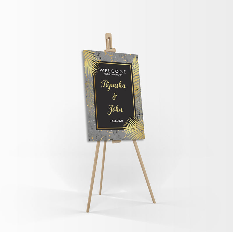 Black Grey Marble – A1 Mounted Welcome Poster