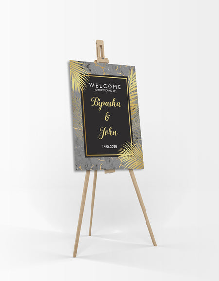Black Grey Marble – A1 Mounted Welcome Poster
