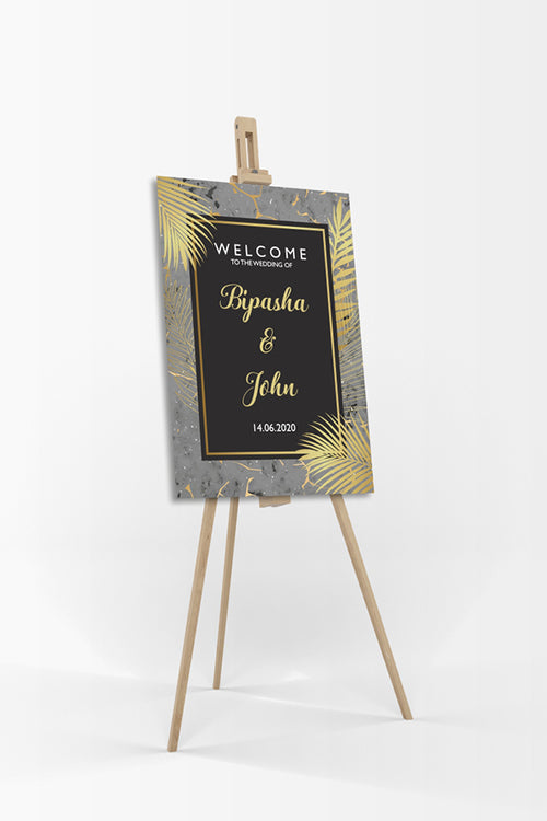 Load image into Gallery viewer, Black Grey Marble – A1 Mounted Welcome Poster
