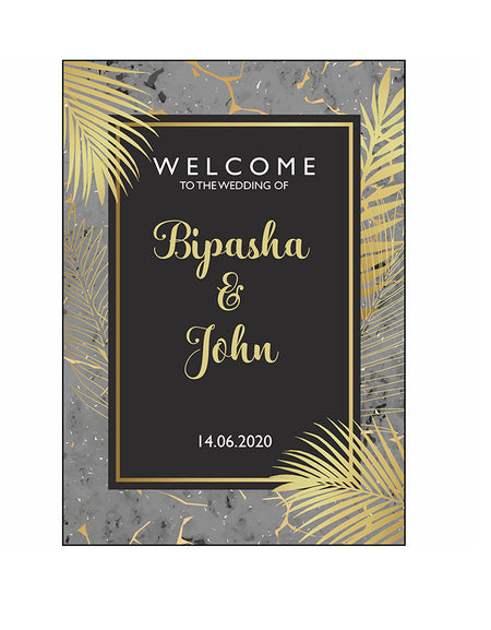 Black Grey Marble – A1 Mounted Welcome Poster
