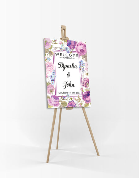 Purple Border – A1 Mounted Welcome Poster
