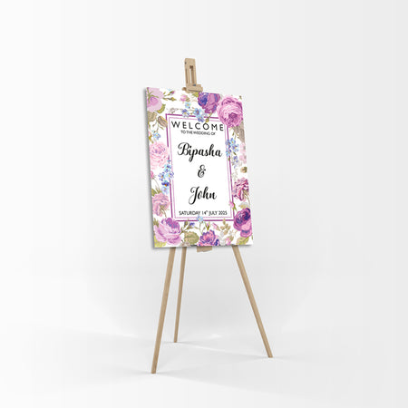 Purple Border – A1 Mounted Welcome Poster