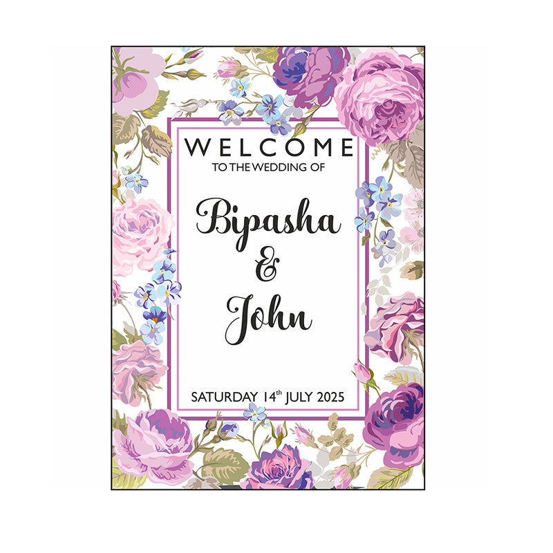 Purple Border – A1 Mounted Welcome Poster