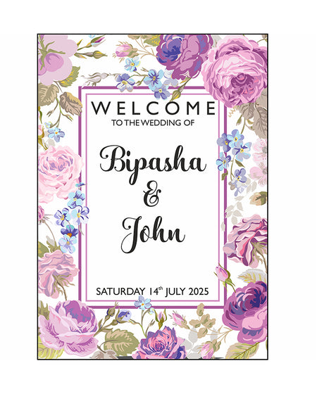 Purple Border – A1 Mounted Welcome Poster