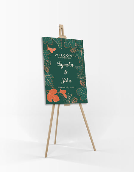 Dark Green Leaves – A1 Mounted Welcome Poster