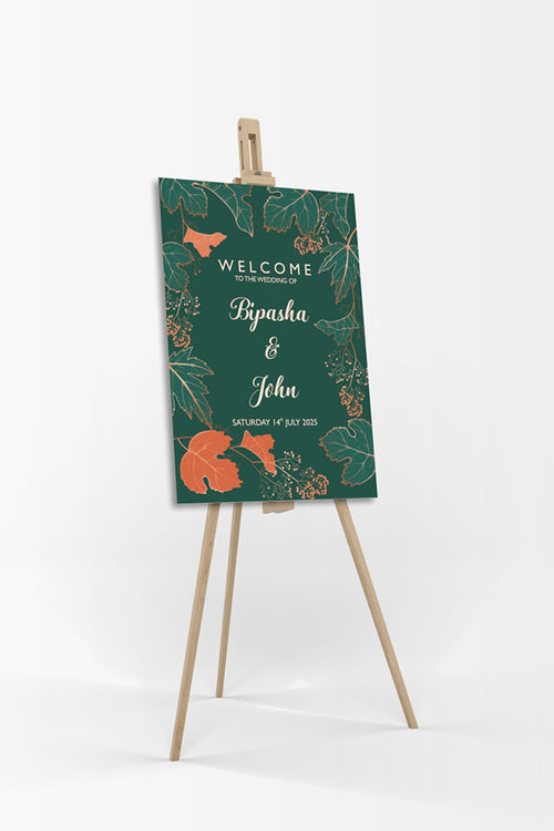 Load image into Gallery viewer, Dark Green Leaves – A1 Mounted Welcome Poster
