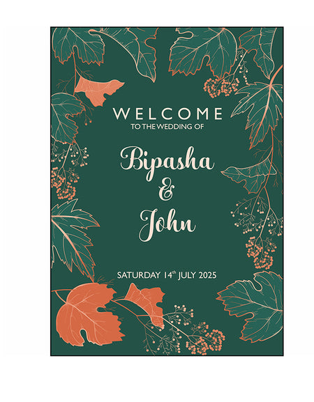 Dark Green Leaves – A1 Mounted Welcome Poster
