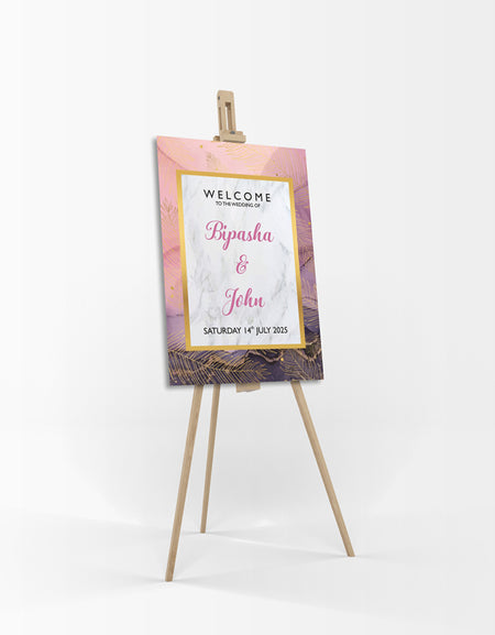 Pink Black Marble– A1 Mounted Welcome Poster