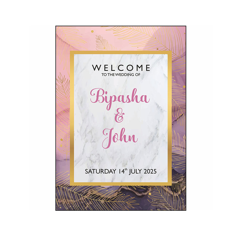 Pink Black Marble– A1 Mounted Welcome Poster