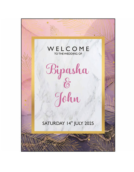 Pink Black Marble– A1 Mounted Welcome Poster