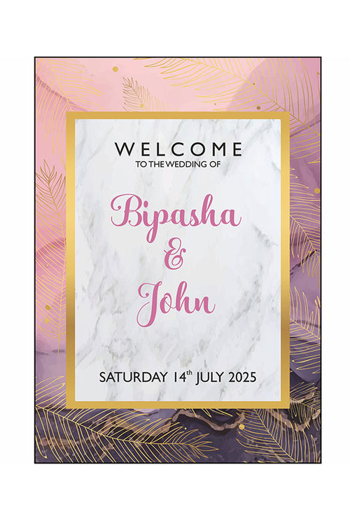 Load image into Gallery viewer, Pink Black Marble– A1 Mounted Welcome Poster
