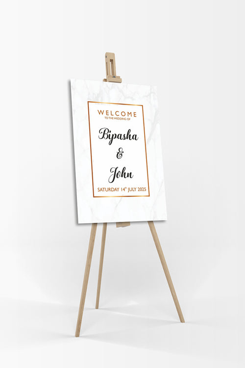 Load image into Gallery viewer, Gold Marble – A1 Mounted Welcome Poster
