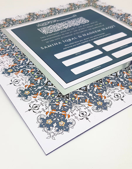 NK 104 Personalised and Customised Grey and silver Muslim Marriage Nikah Namaa
