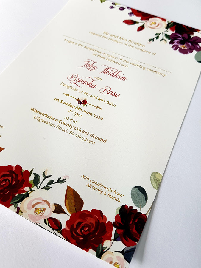 NZ 1024 Floral Invitation