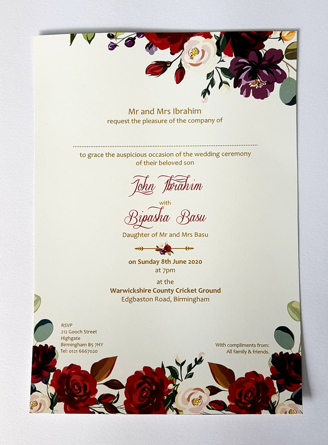 NZ 1024 Floral Invitation