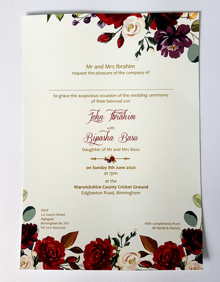 NZ 1024 Floral Invitation