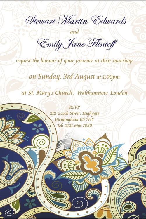 Load image into Gallery viewer, NZ 231 Royal Blue Serpentine Invitation
