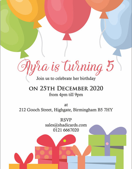 NZ 325 Birthday Invitation