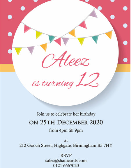 NZ 329 Birthday Invitation